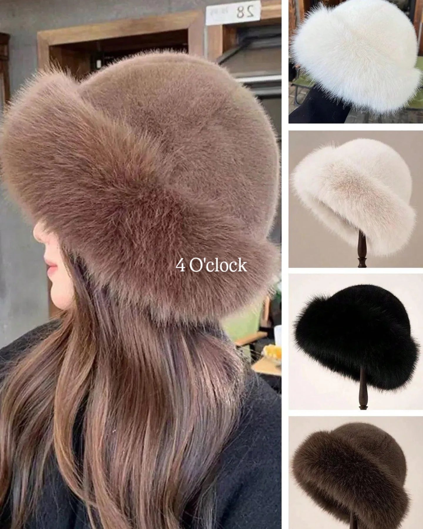 Mongolian Faux Fur Hat: Black