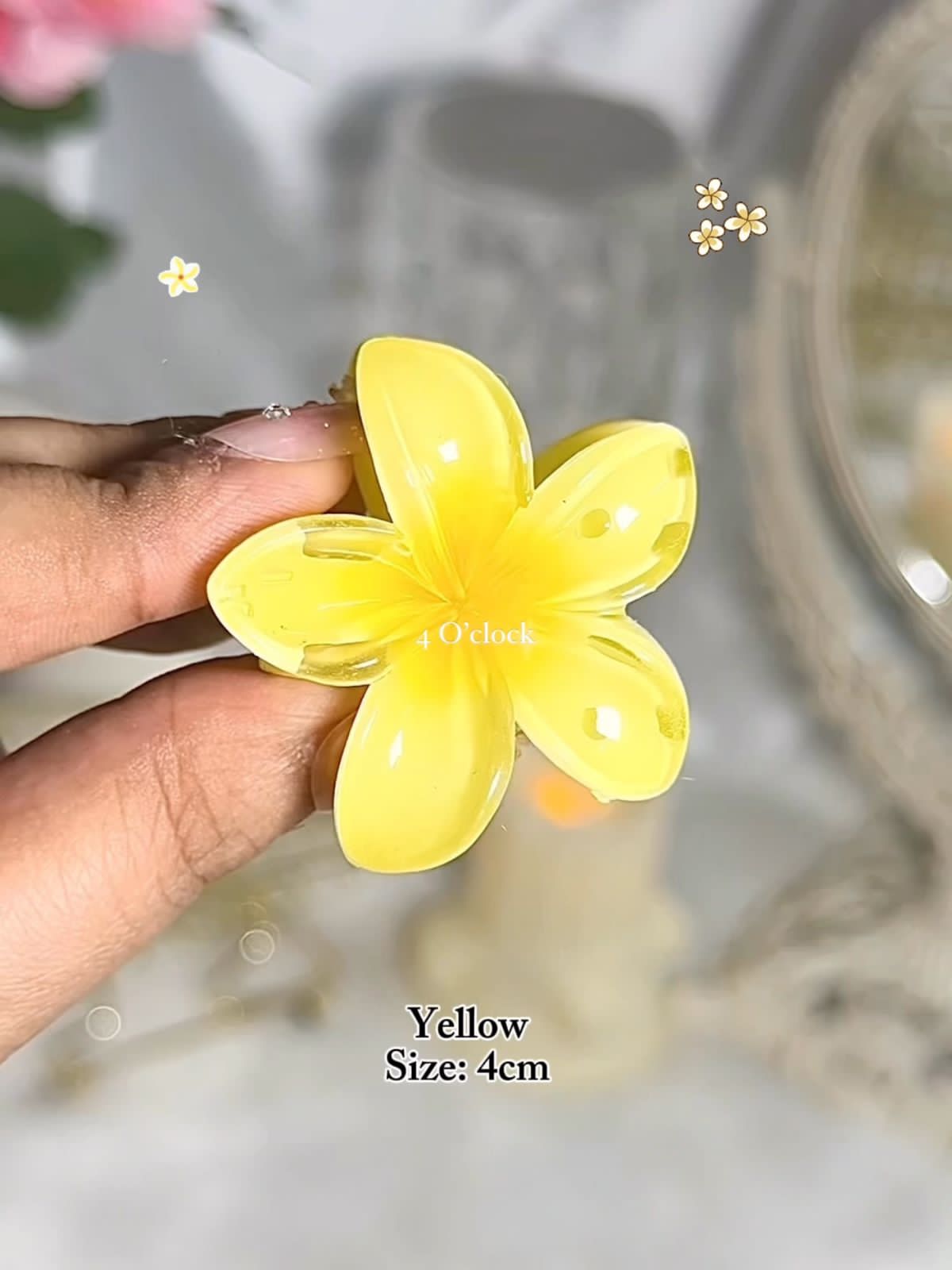 ✨Small Plumeria Hairclaws: Yellow✨