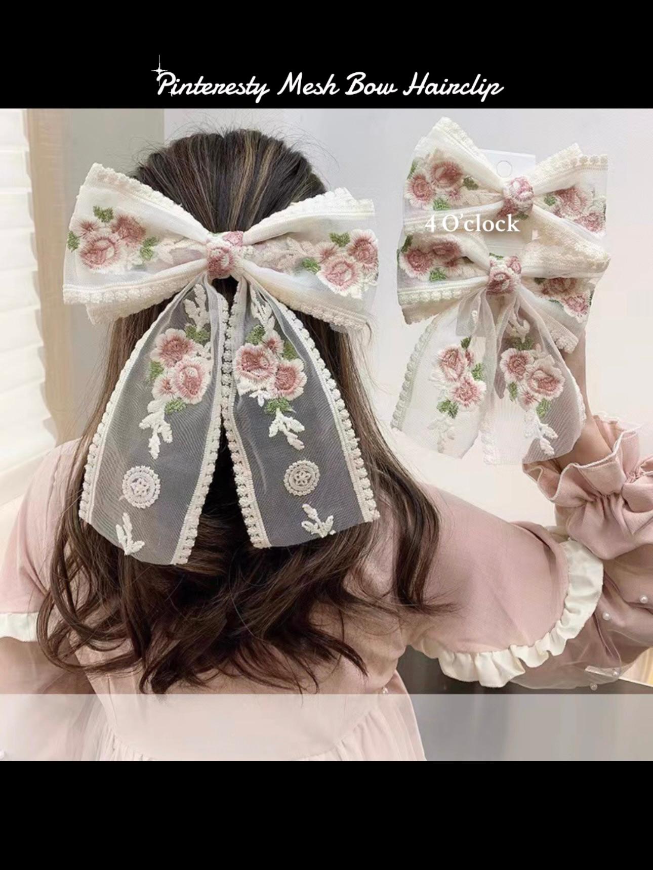 🎀Pinteresty Mesh Bow Hairclips✨