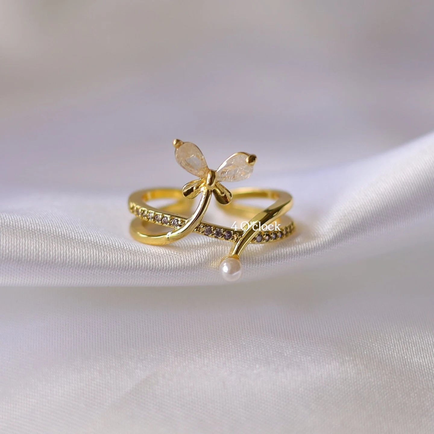 💍R249: Stainless Steel Zircon Minimalistic Finger Ring: Twisted Iris (1pc)(With Box)✨