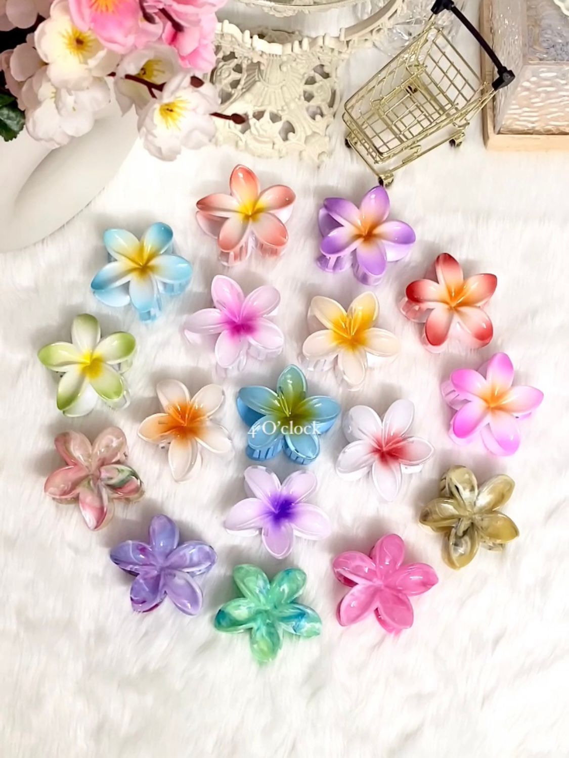 🌸Ombre Plumeria Hairclaws: Purple🌸