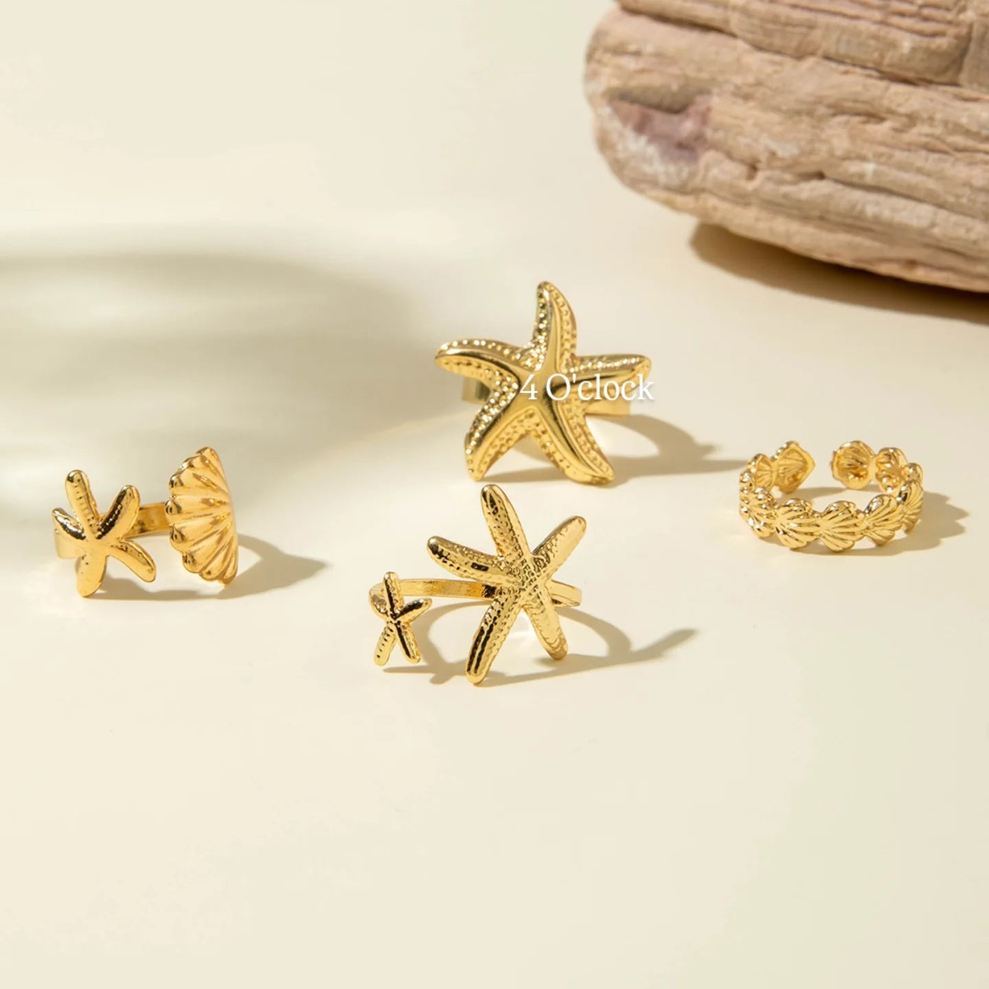 ✨RS66: Maximalistic Finger Ring Sets (Golden) - 4pcs (Full set adjustable)