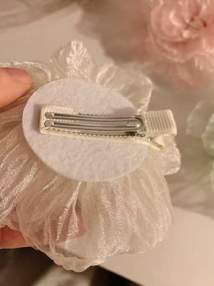 Artificial Flower Side Hairclips: Purple Pink