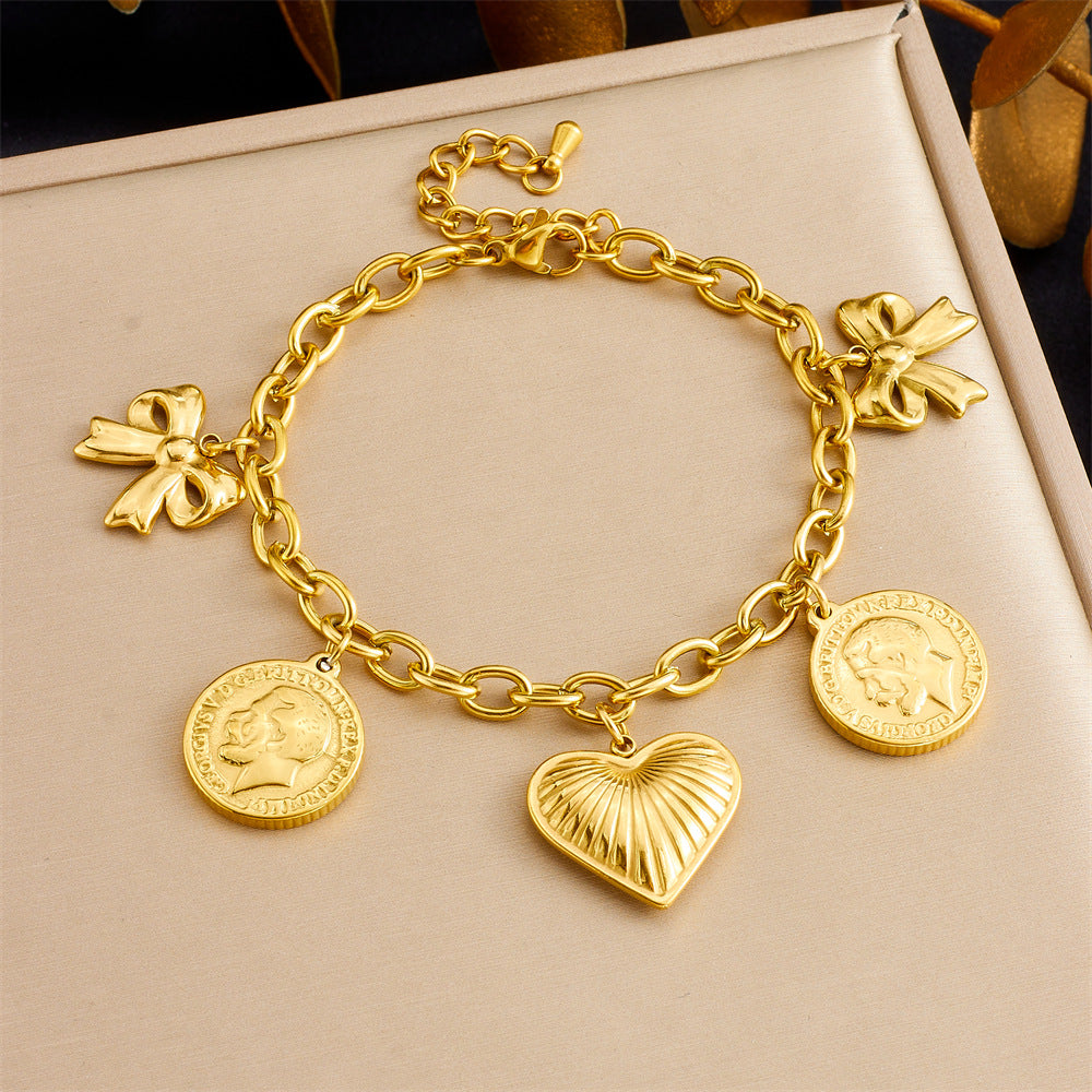 BN01: 18K Gold Plated Premium Stainless Steel Charm Bracelet