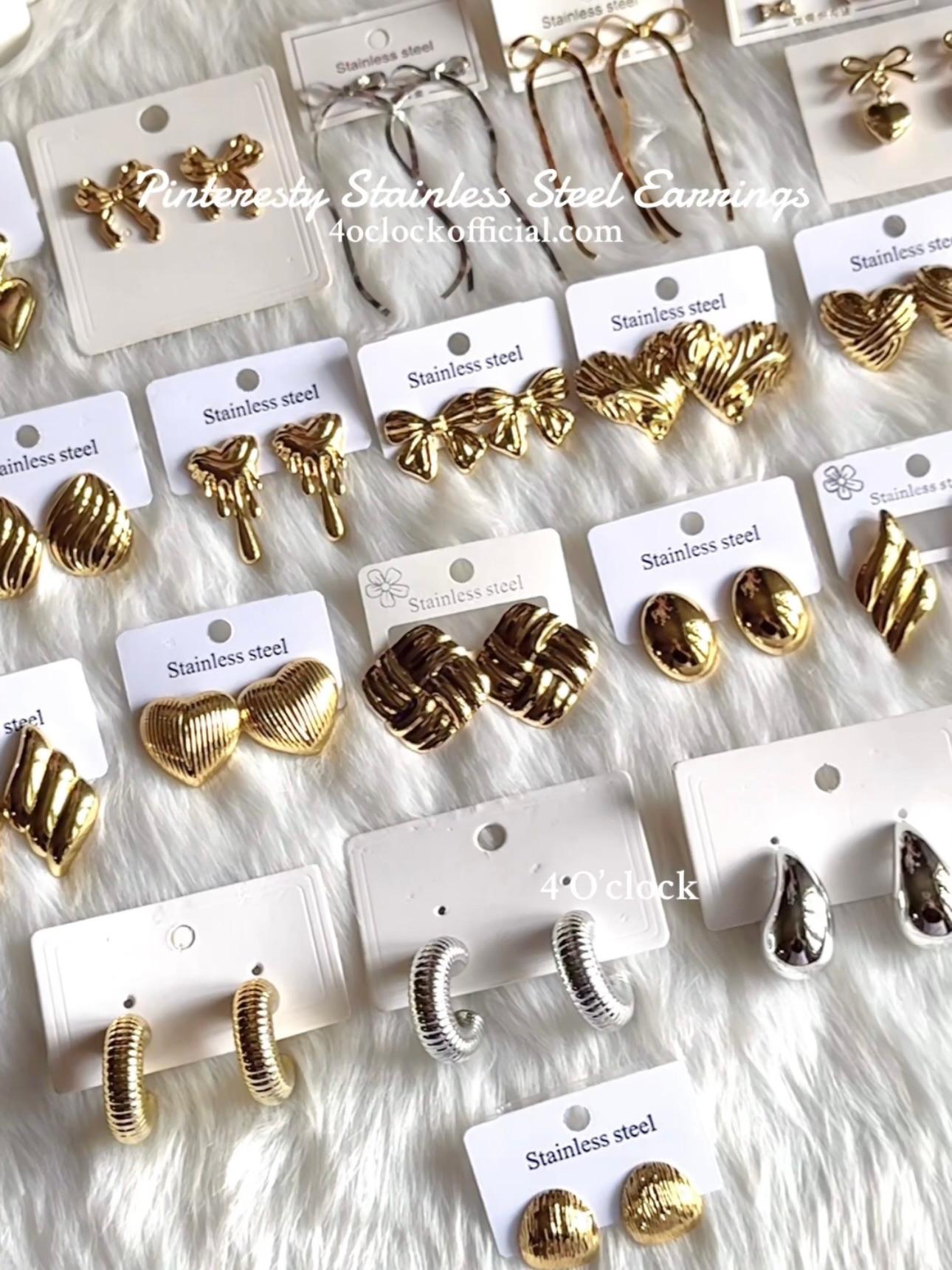 💫Stainless Steel Earrings: Square Striped💫