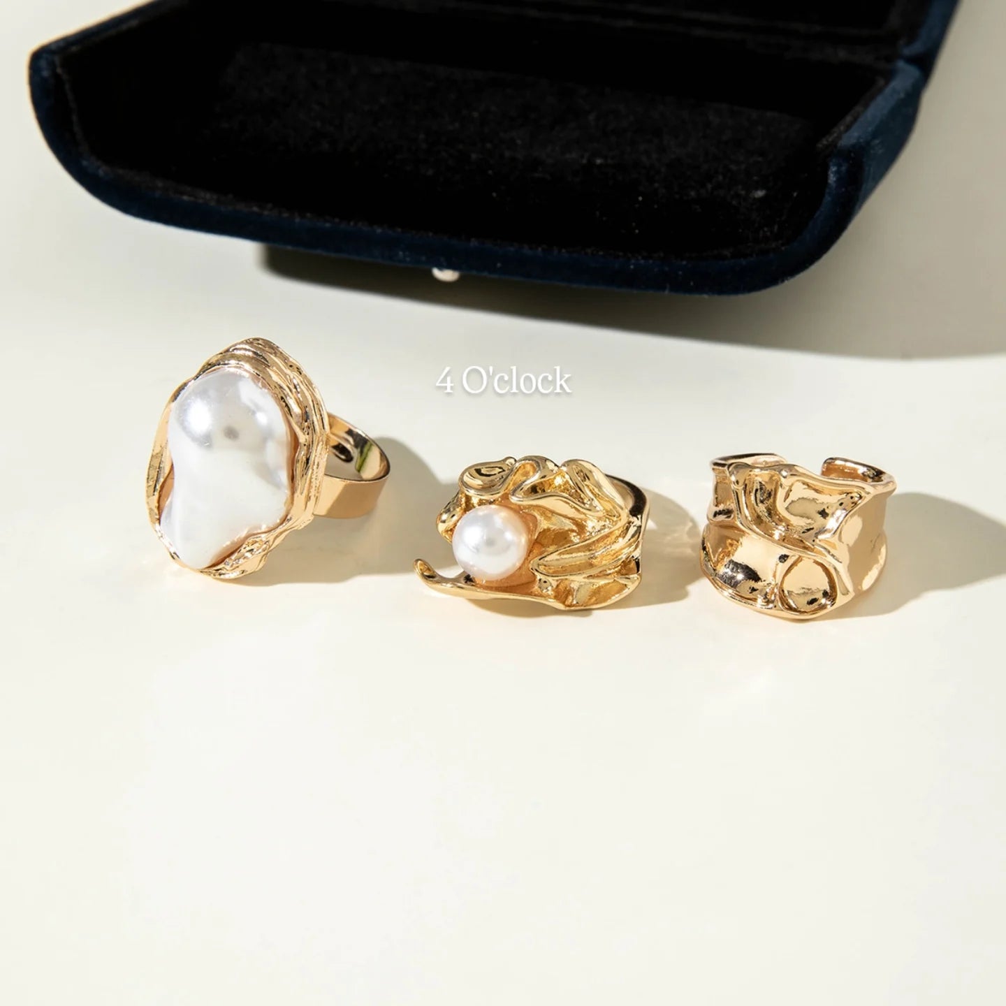 ✨RS54: Maximalistic Finger Ring Sets (Golden) - 3pcs (Adjustable-Non adjustable mixed sizes)