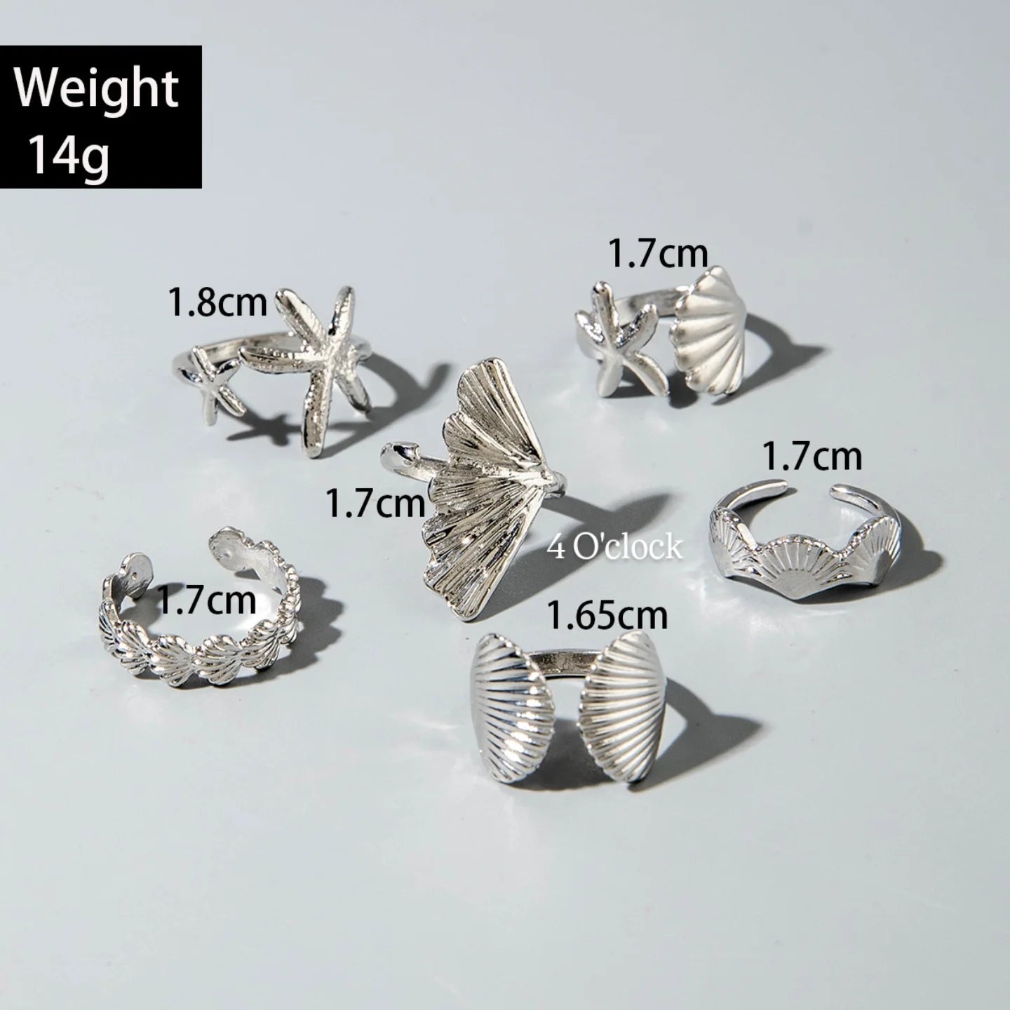 ✨RS73: Maximalistic Finger Ring Sets (Silver) - 6pcs (Full set adjustable)