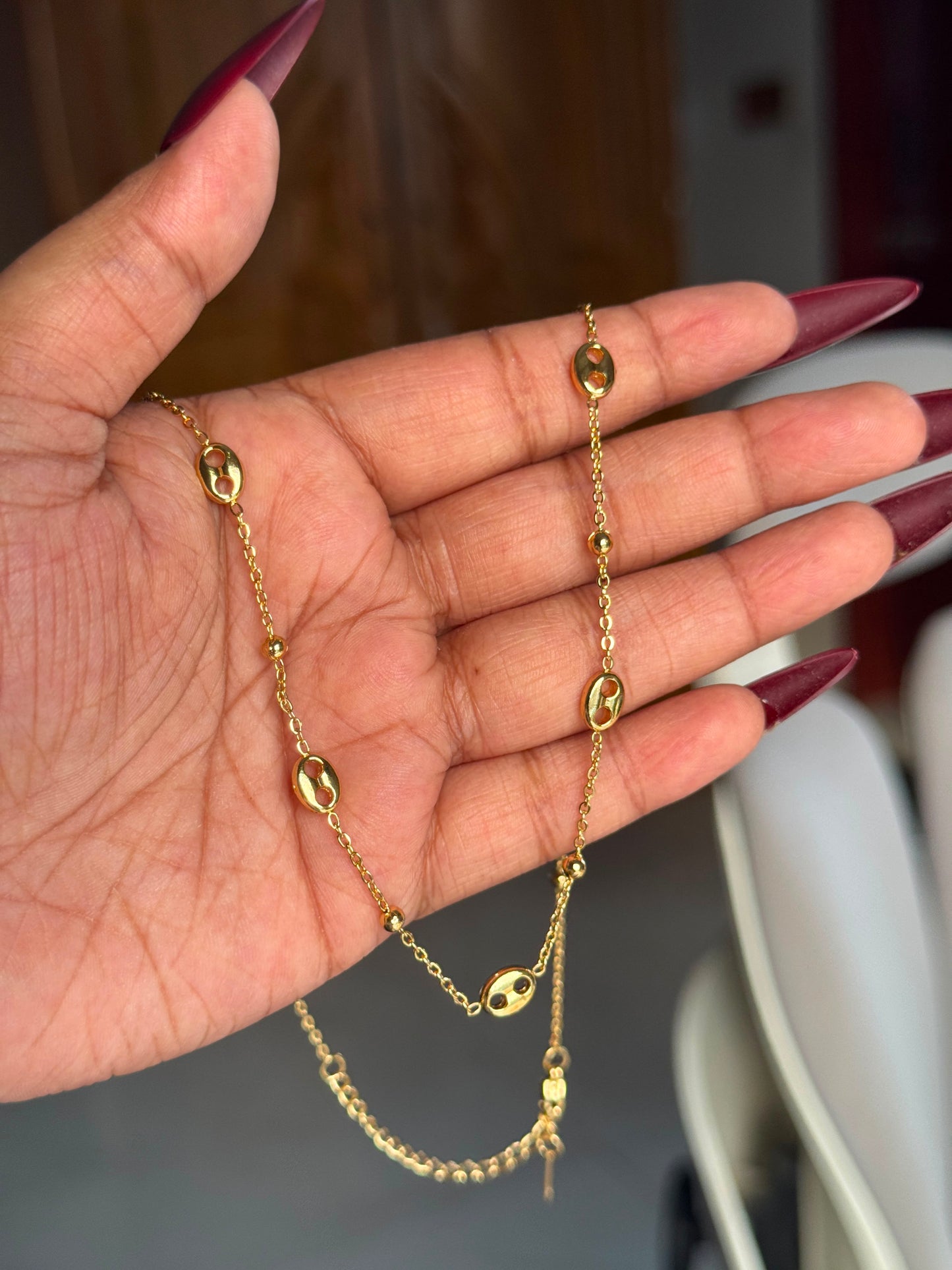 P04: 18k Gold Plated Stainless Steel Minimalist Necklace: Sienna