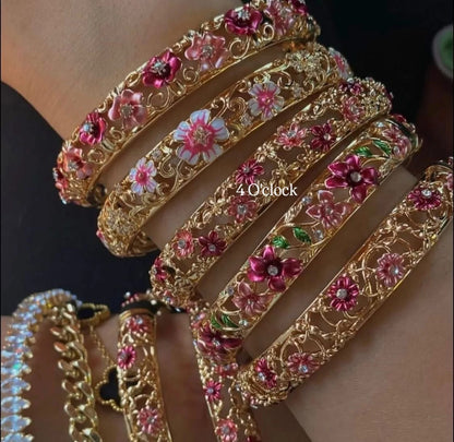 ✨🏰VC28: Cloisonné Vintage Victorian Bangles : Powder Blue 🌸🕯️
