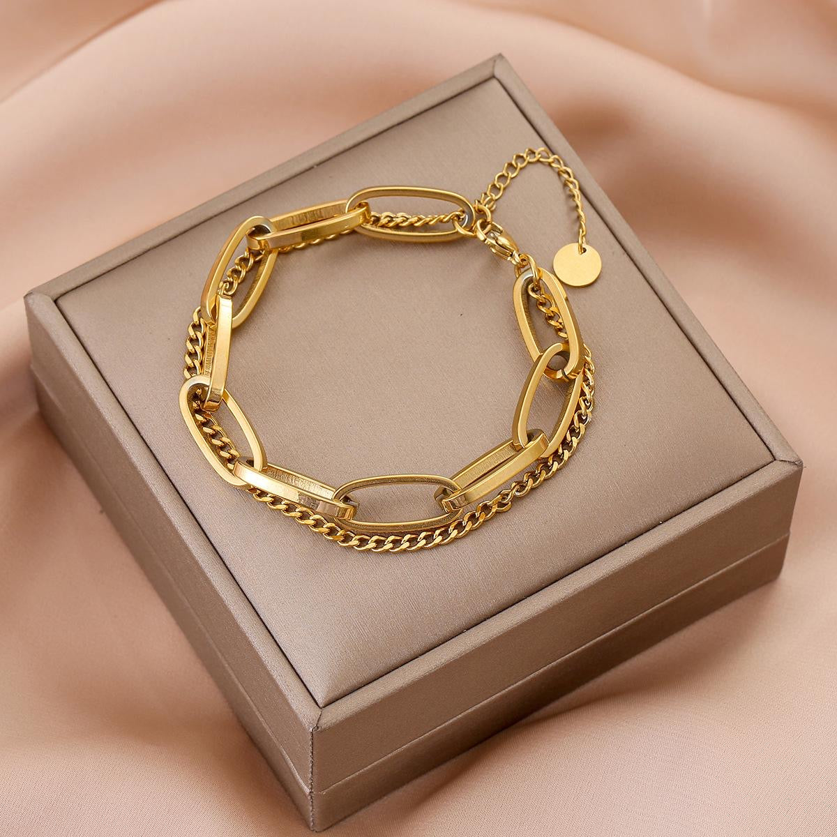 ⚜️B63: 18k Gold Plated Stainless Steel Minimalist Bracelet✨