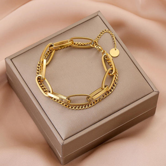 ⚜️B63: 18k Gold Plated Stainless Steel Minimalist Bracelet✨
