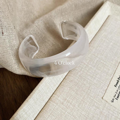 ✨HC82: Elastic Resin Bangles/Bracelet - White💗