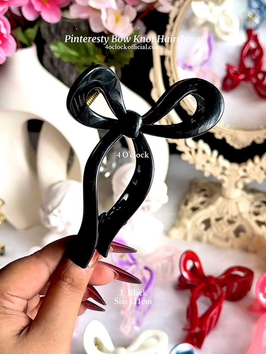 🎀 3.Pinteresty Bow Knot Hairclaw: Black✨