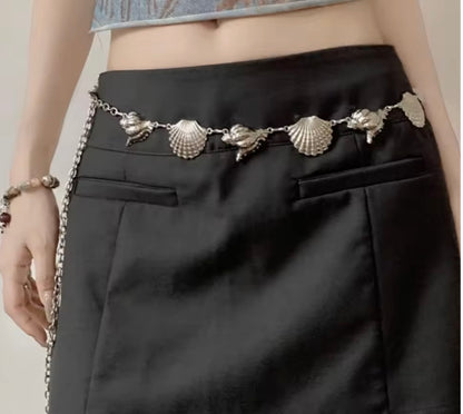✨WC27: Pinteresty Waist Chains: Silver Sea Shell  💫