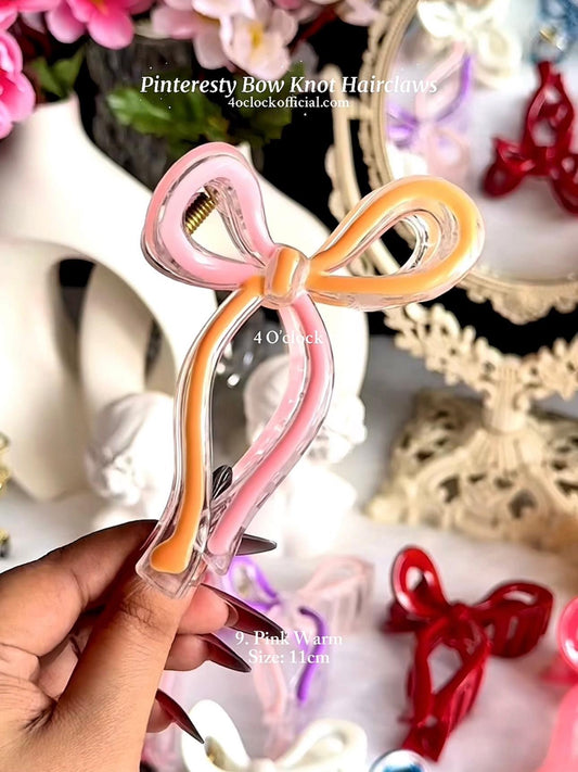 🎀 9.Pinterest’s Bow Knot Hairclaw: Pink Warm✨