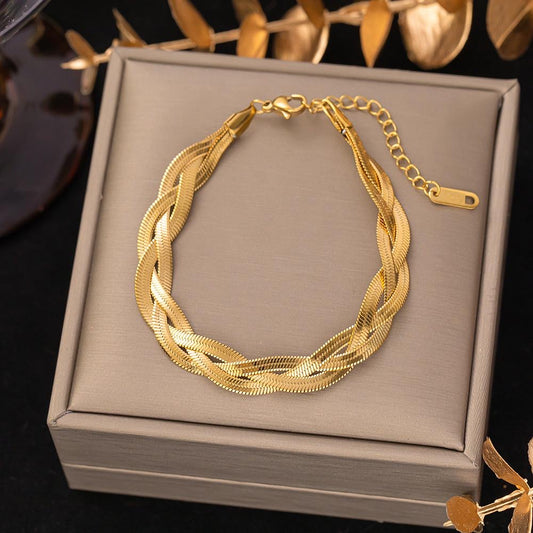 ⚜️B68: 18k Gold Plated Stainless Steel Minimalist Bracelet✨