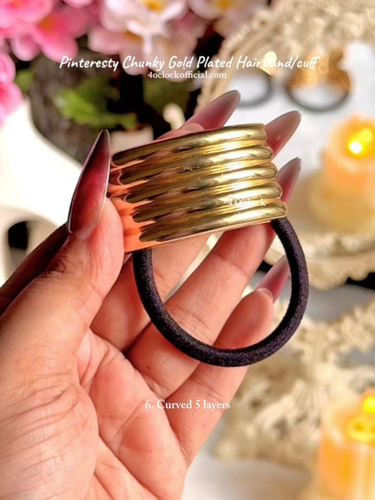✨6. Pinteresty Chunky Hairband/ Hair tie/ Hair cuff: Curved 5 Layers✨