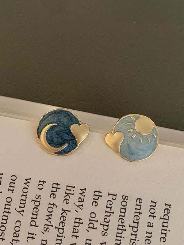 Vintage Earrings: Sun-Moon