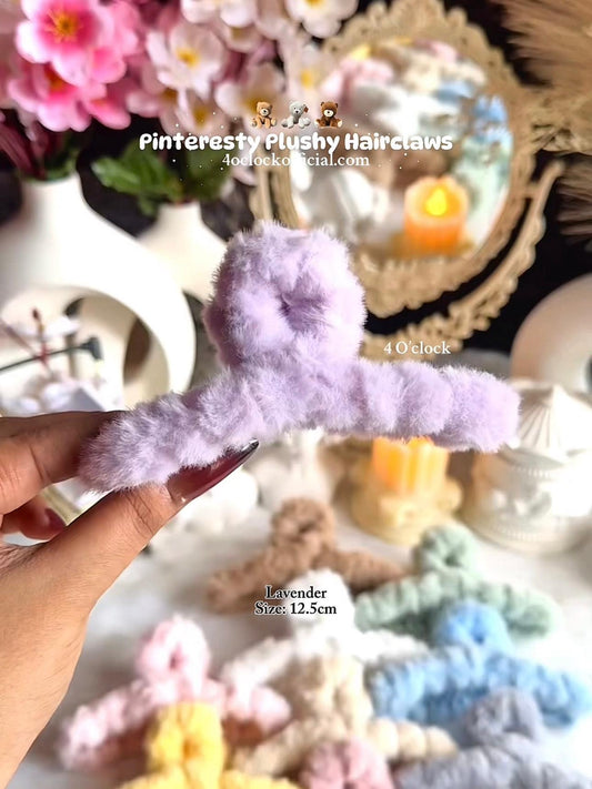 🧸Pinteresty Plushy Hairclaw: Lavender 🎀✨