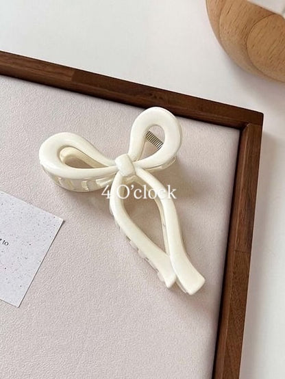 🎀 12.Pinteresty Bow Knot Hairclaw: Full White✨