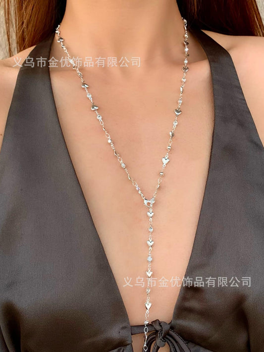 ✨5 in 1 neckpiece /handchain / bracelet stack: Silver Heart💫