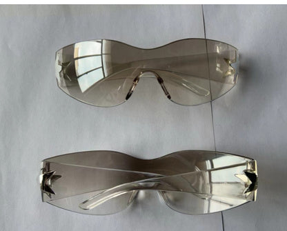 S32: Pinteresty Y2K Star sunglasses : Transparent (with box) Unisex