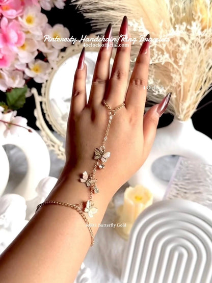 ✨RB03: Ringchain Bracelet:Butterfly Gold✨