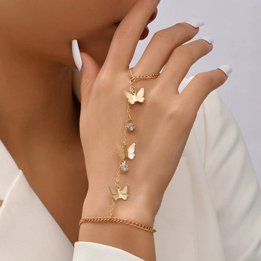 ✨RB03: Ringchain Bracelet:Butterfly Gold✨