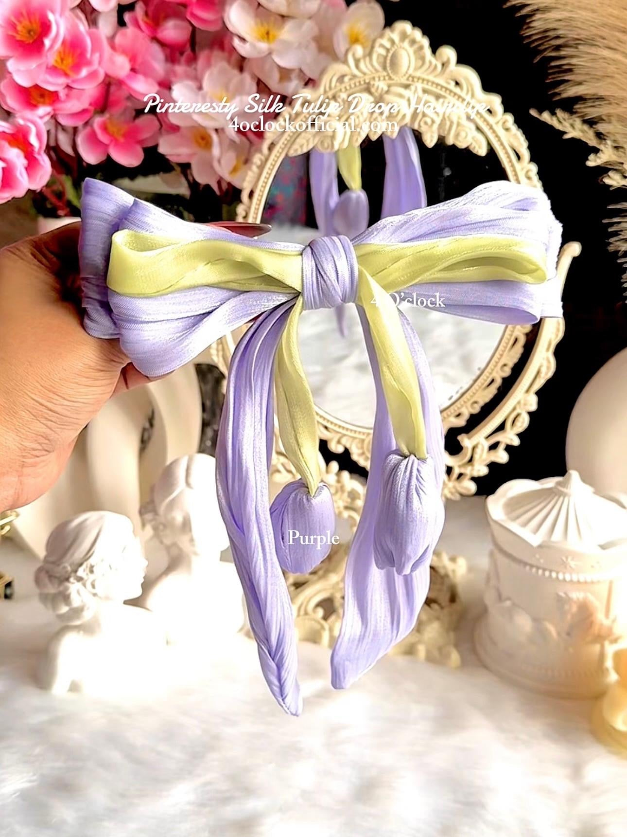 🌷💫Pinteresty Silk Tulip Drop Hairclip - Purple💫🌷