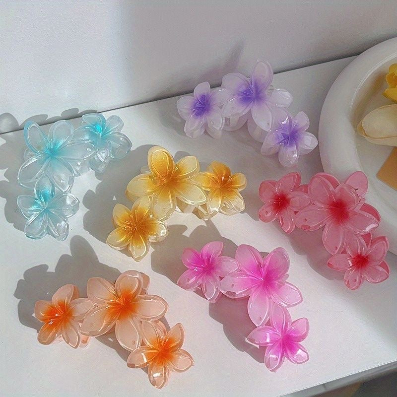 Big Plumeria Hairclaws: Neon Green (3 flowers are attached)