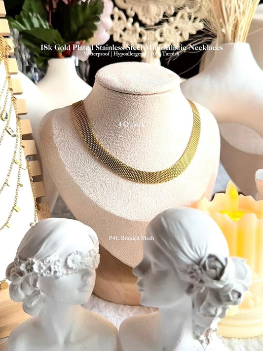 ✨P41: 18k Gold Plated Stainless Steel Pendant:Braided Mesh✨