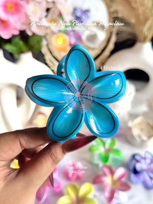 🌸Pinteresty New Plumeria Hairclaw - Sketch Blue✨
