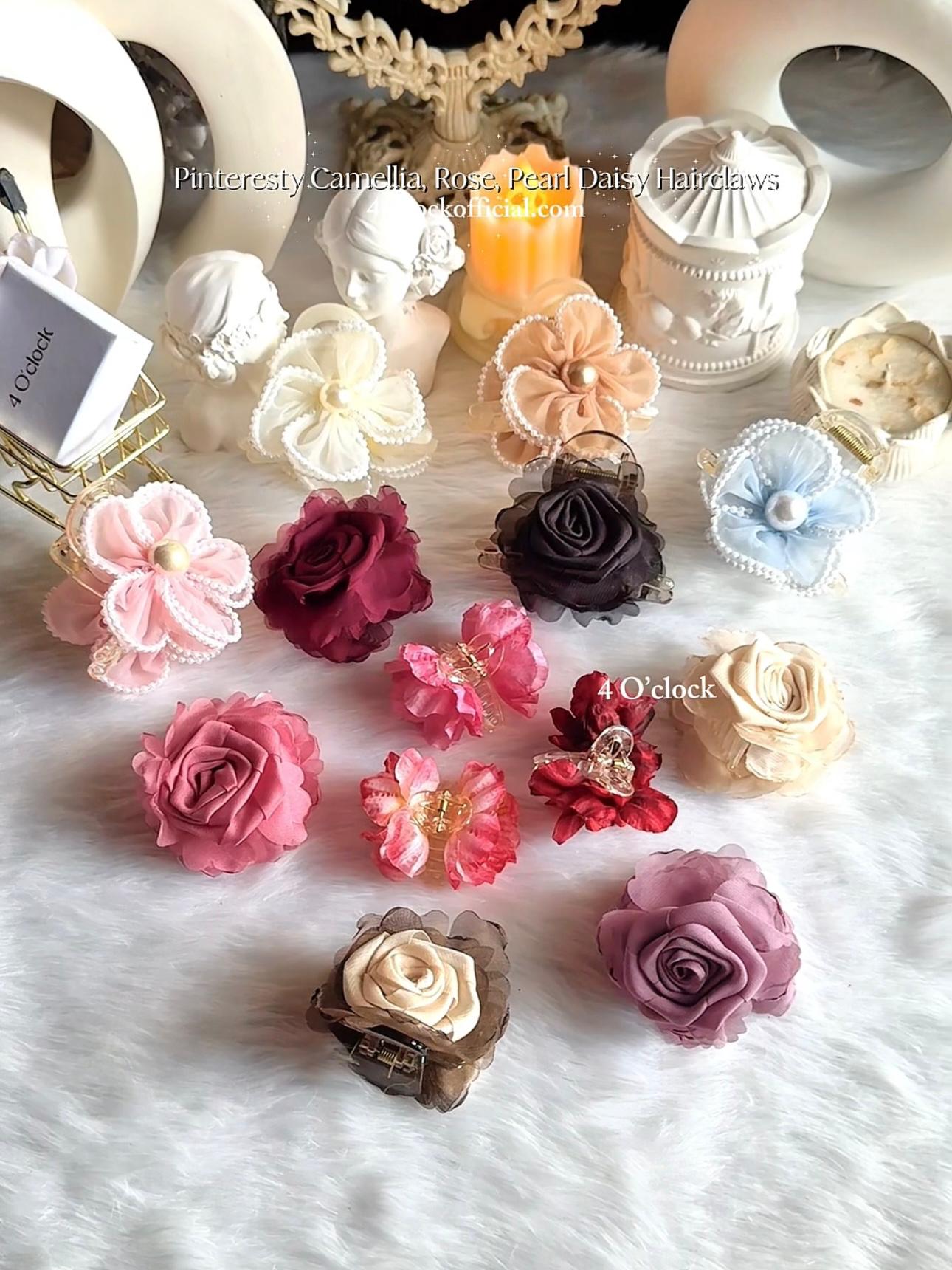 🫧 Pearl Daisy Hairclaw - Milky White 🌸
