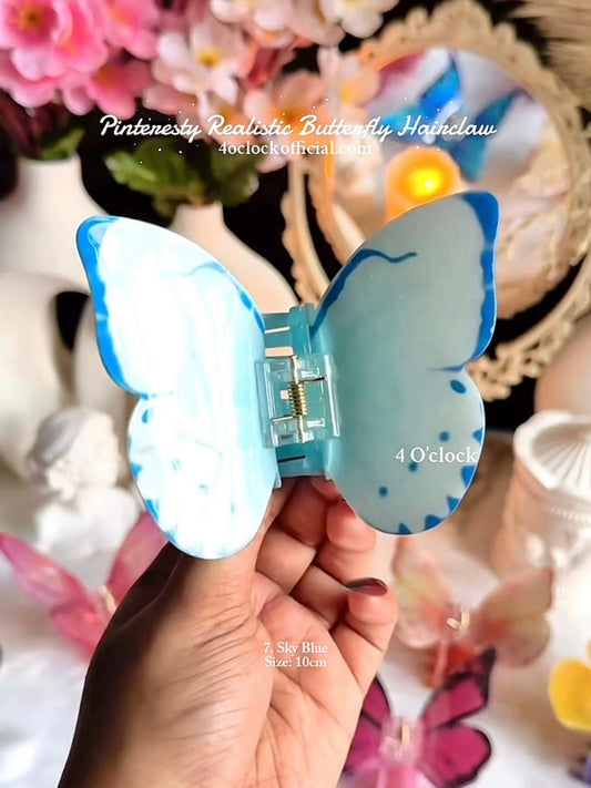 🦋🌿7. Realistic Butterfly Hair Claw – Sky Blue🌸🍃
