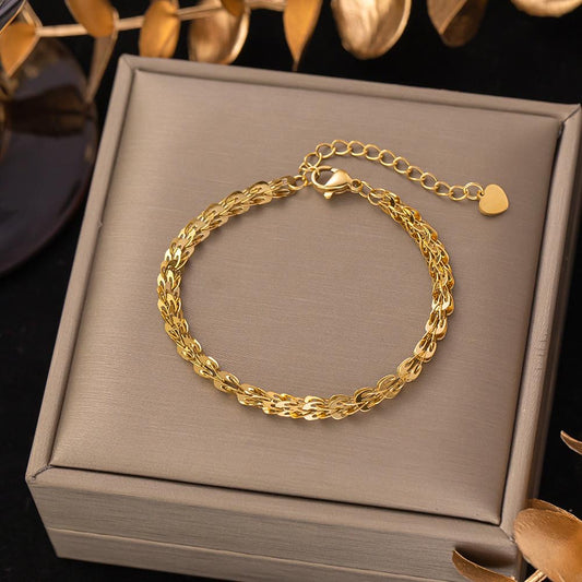 ⚜️B72: 18k Gold Plated Stainless Steel Minimalist Bracelet✨