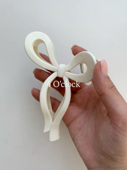 🎀 12.Pinteresty Bow Knot Hairclaw: Full White✨