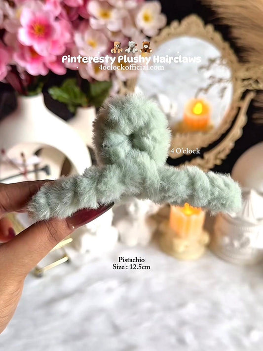 🧸Pinteresty Plushy Hairclaw: Pistachio🎀✨