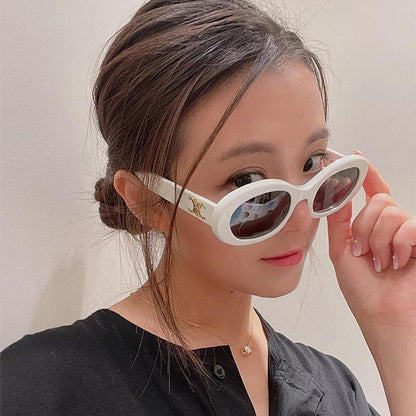 S13: Pinteresty High-End Brand Dupe Round Sunglasses - White (with box)