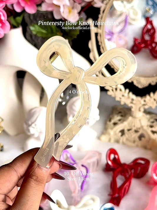 🎀 10.Pinteresty Bow Knot Hairclaw: Off White✨