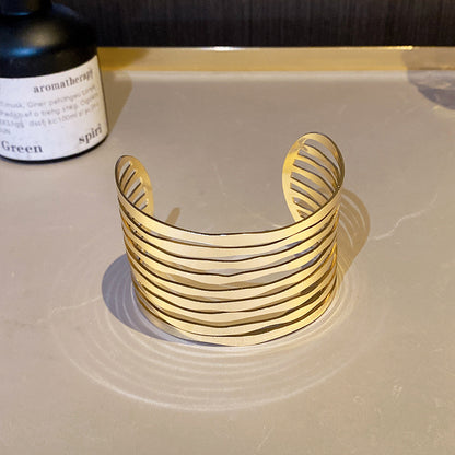 ✨HC127: Handcuff for Stack: Gold Multi Layer Liner Bracelet ✨