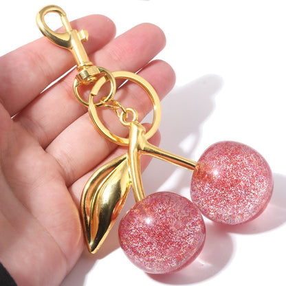 ✨🍒Pink Glitter Cherry Bag Charm/Keychain🍒✨