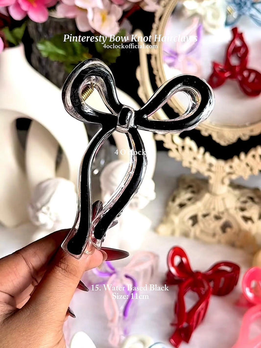 🎀 15.Pinterest’s Bow Knot Hairclaw: Water Based Black✨