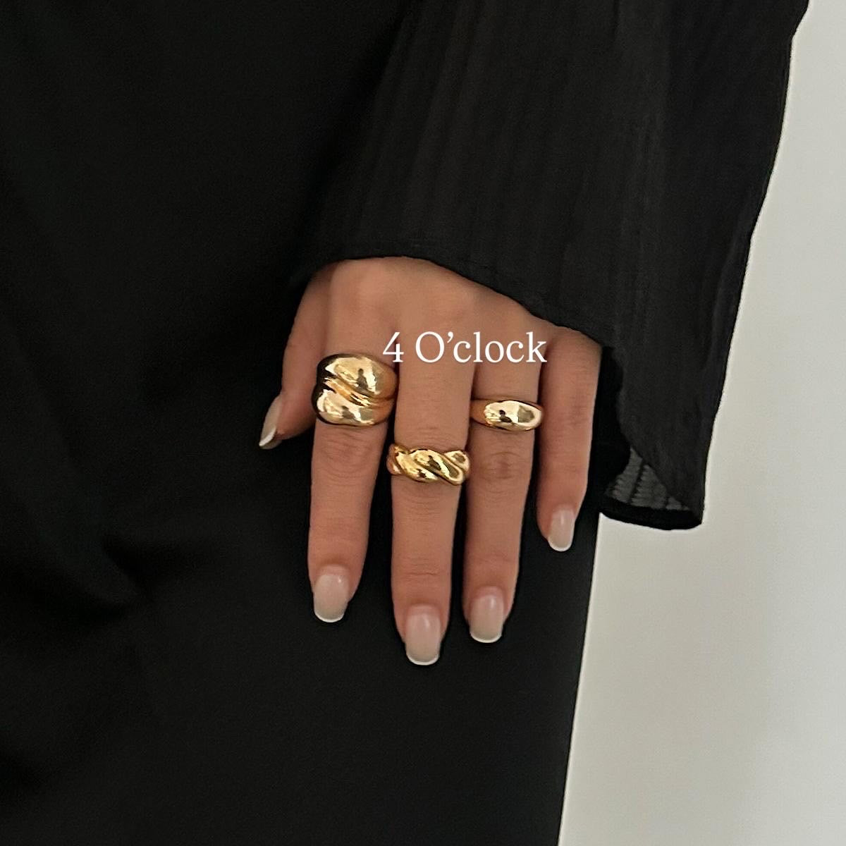 ✨RS33: Maximalistic Finger Ring Sets (Golden) -3pc✨