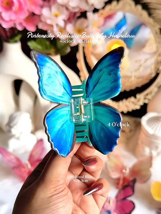 🦋🌿10. Realistic Butterfly Hair Claw – Royal Blue🌸🍃