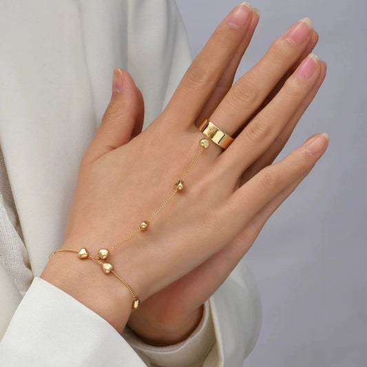 ✨RB05: Ringchain Bracelet:Golden Hearts✨