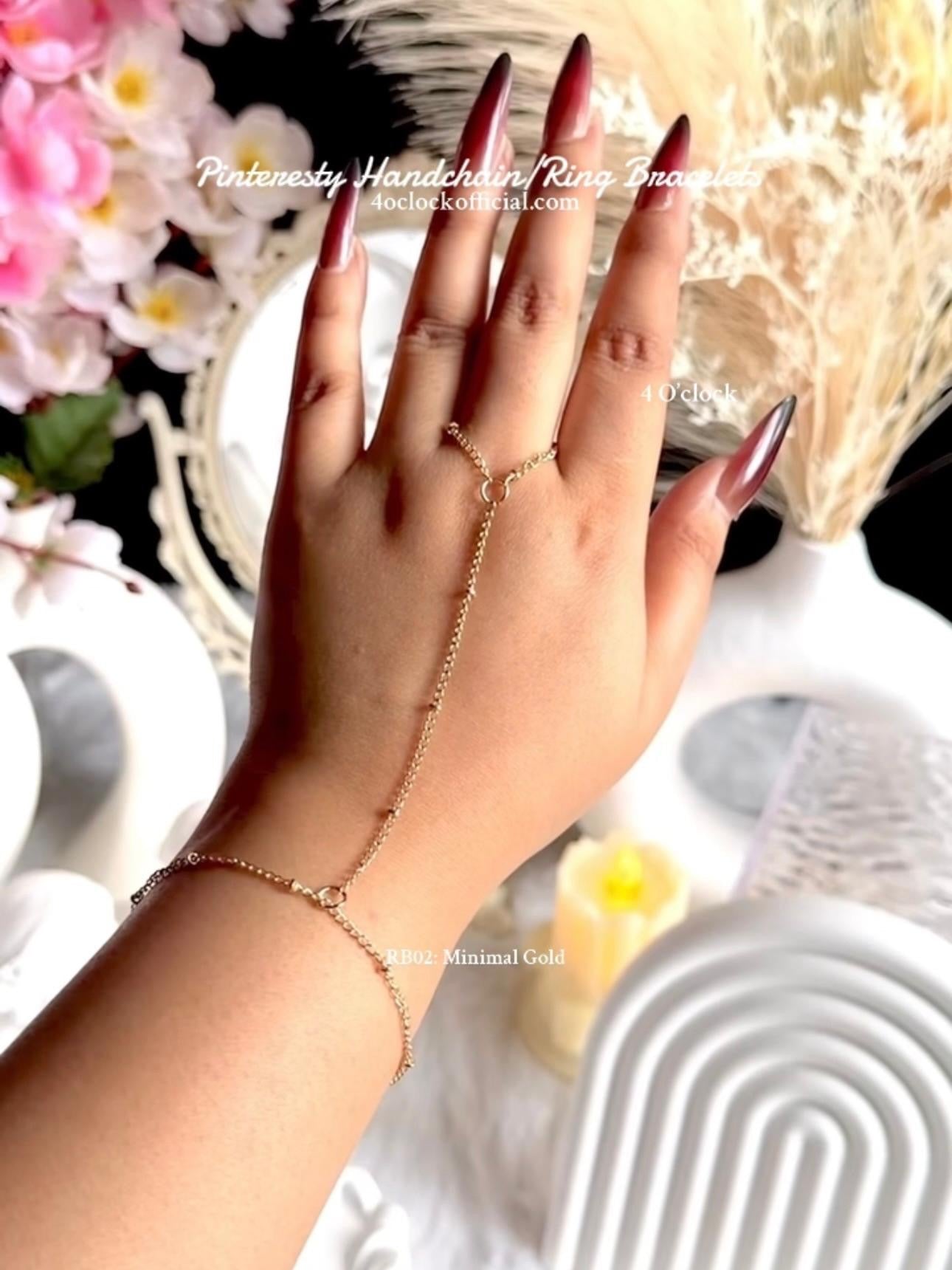 ✨RB02: Finger Ring Bracelet: Minimal Gold✨
