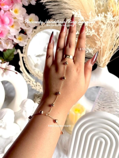 ✨RB05: Ringchain Bracelet:Golden Hearts✨