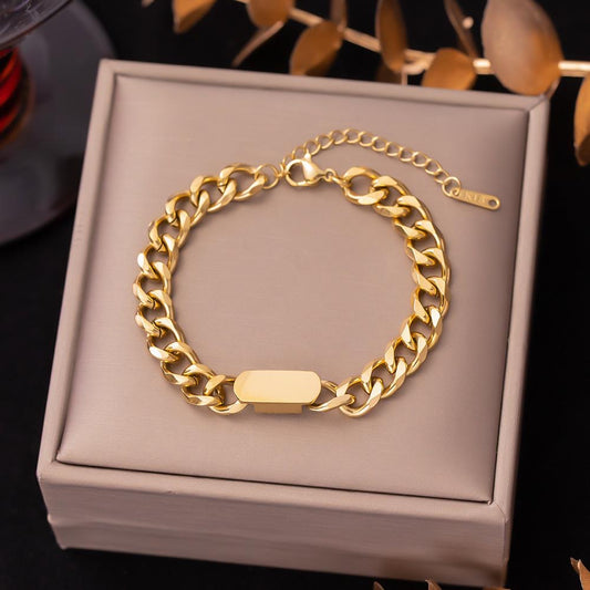 ⚜️B74: 18k Gold Plated Stainless Steel Minimalist Bracelet✨