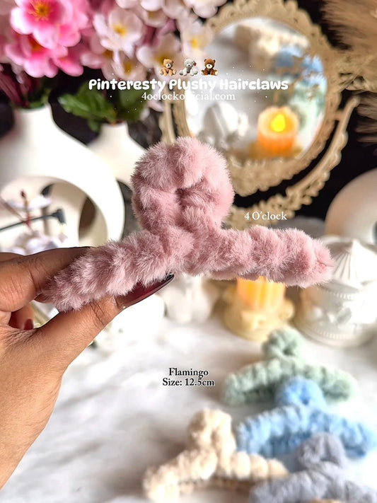 🧸Pinteresty Plushy Hairclaw: Flamingo🎀✨