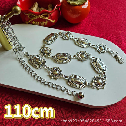 ✨WC19: Pinteresty Waist Chains: Embossed Silver Glow 💫